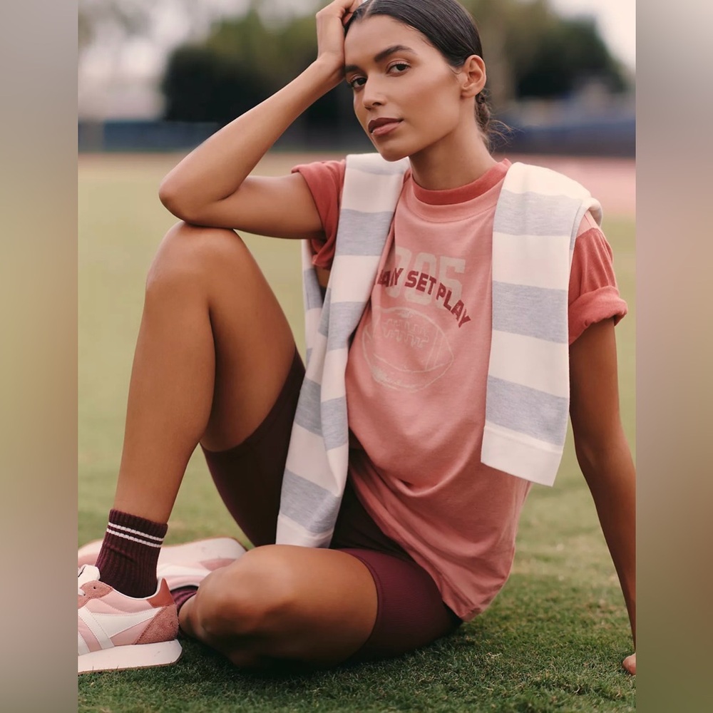 NEW! Daily Practice Runner Cotton Blend Tee in Pink